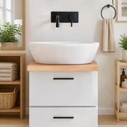 Sturdy Solid Oak Bathroom Countertop 40x60x4 cm Brown