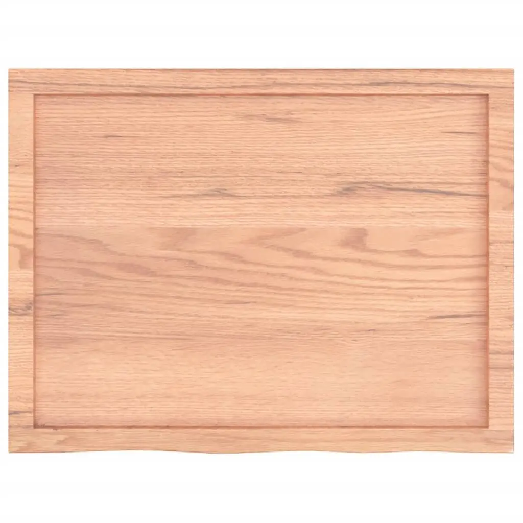Bathroom Countertop Solid Oak Wood 80x60x6 cm Brown Varnished Handmade Live Edge