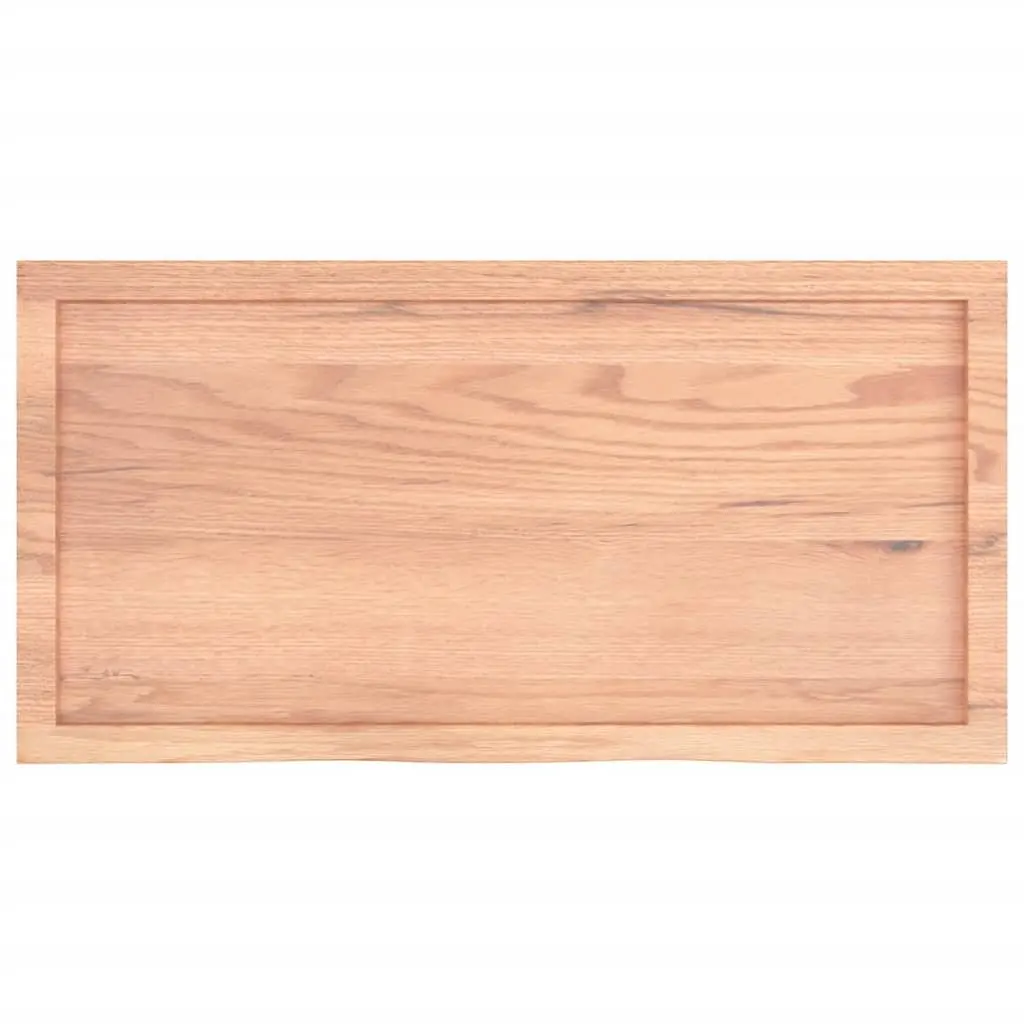 Bathroom Countertop Solid Oak Wood Light Brown Treated Vanity Top 100x50cm