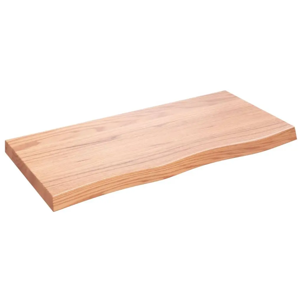 Brown Solid Oak Wood Bathroom Countertop 100x50x6 cm