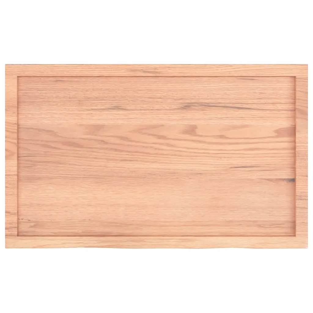 Solid Oak Wood Bathroom Countertop Light Brown 100x60cm