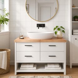 Solid Wood Bathroom Countertop 120x40x4cm with Live Edge