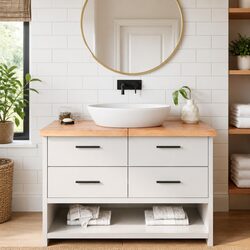 Bathroom Countertop Solid Wood Brown 120x50x4 cm Worktop Vanity Top Shelf