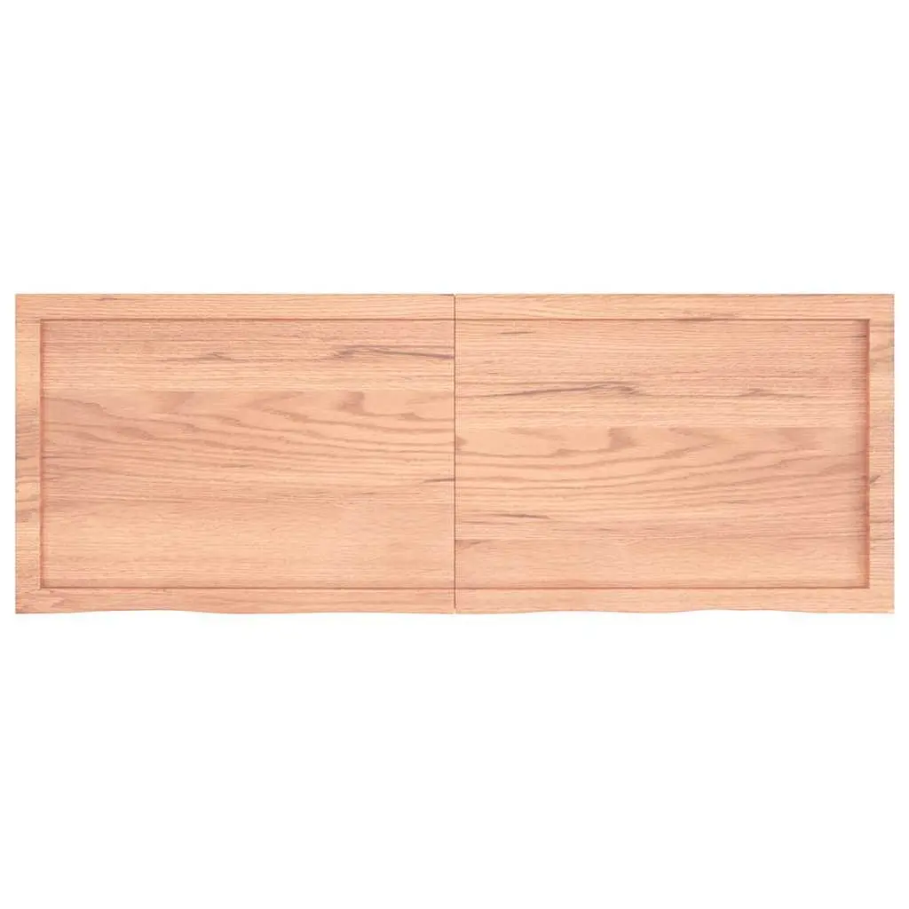 Bathroom Countertop Solid Oak Wood 140x50x6 cm Brown Varnished Live Edge