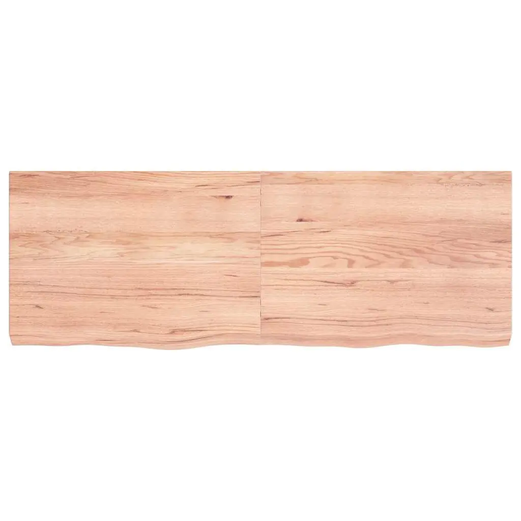 Bathroom Countertop Solid Oak Wood 140x50x6 cm Brown Varnished Live Edge