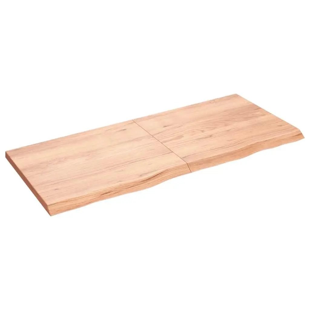 Bathroom Countertop Solid Oak Wood 140x60 cm Brown Live Edge