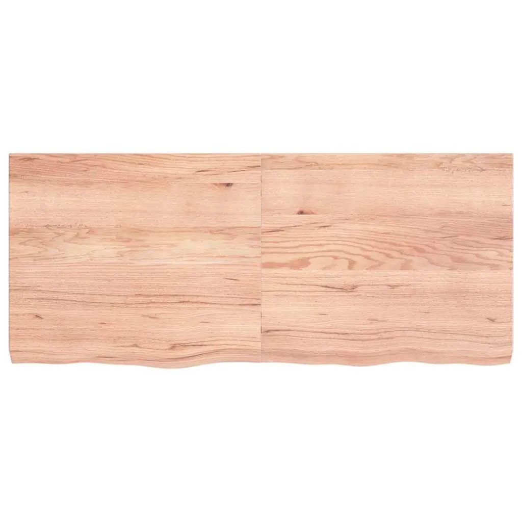 Bathroom Countertop Solid Oak Wood 140x60cm Brown