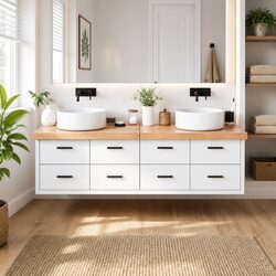 Premium Solid Wood Bathroom Countertop 180x50x6 cm