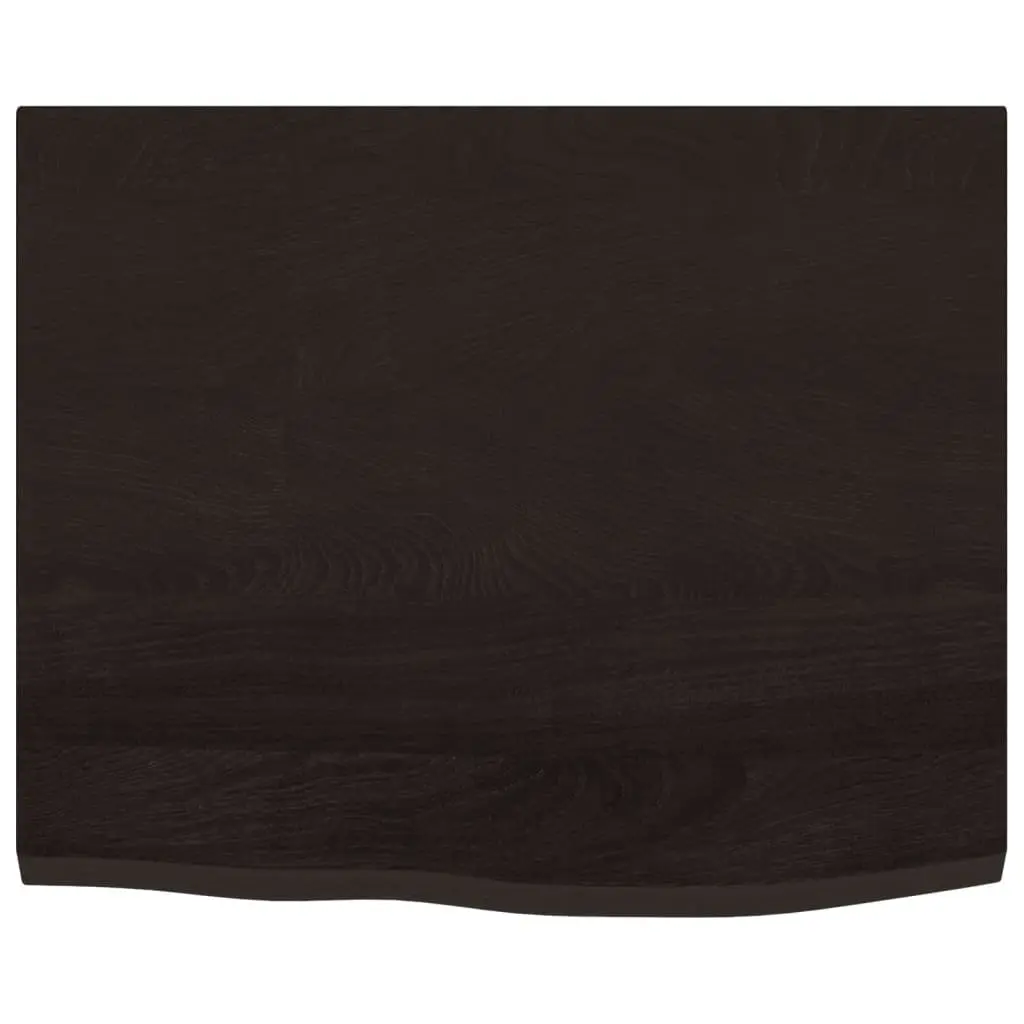 Dark Brown Solid Wood Bathroom Countertop 60x50cm