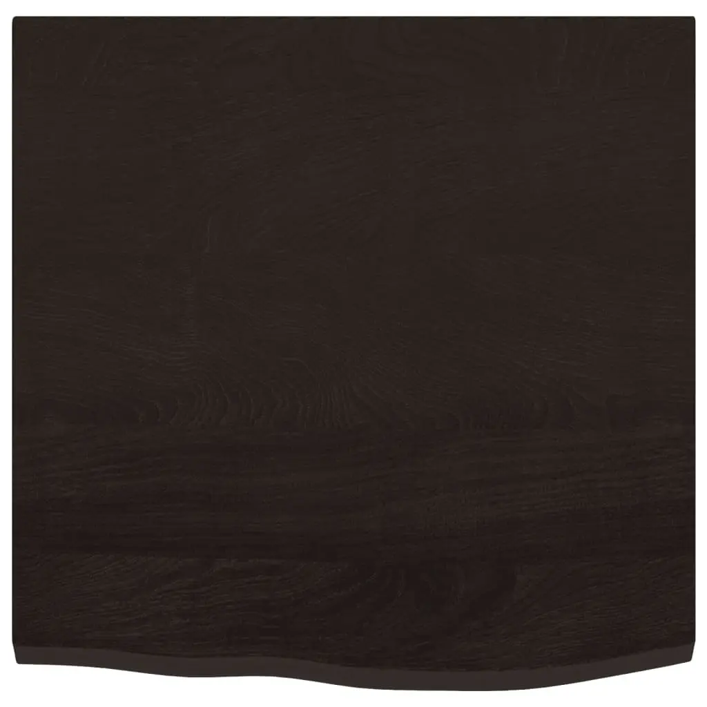 Bathroom Countertop Solid Oak Wood Dark Brown Treated Handmade Live Edge Vanity
