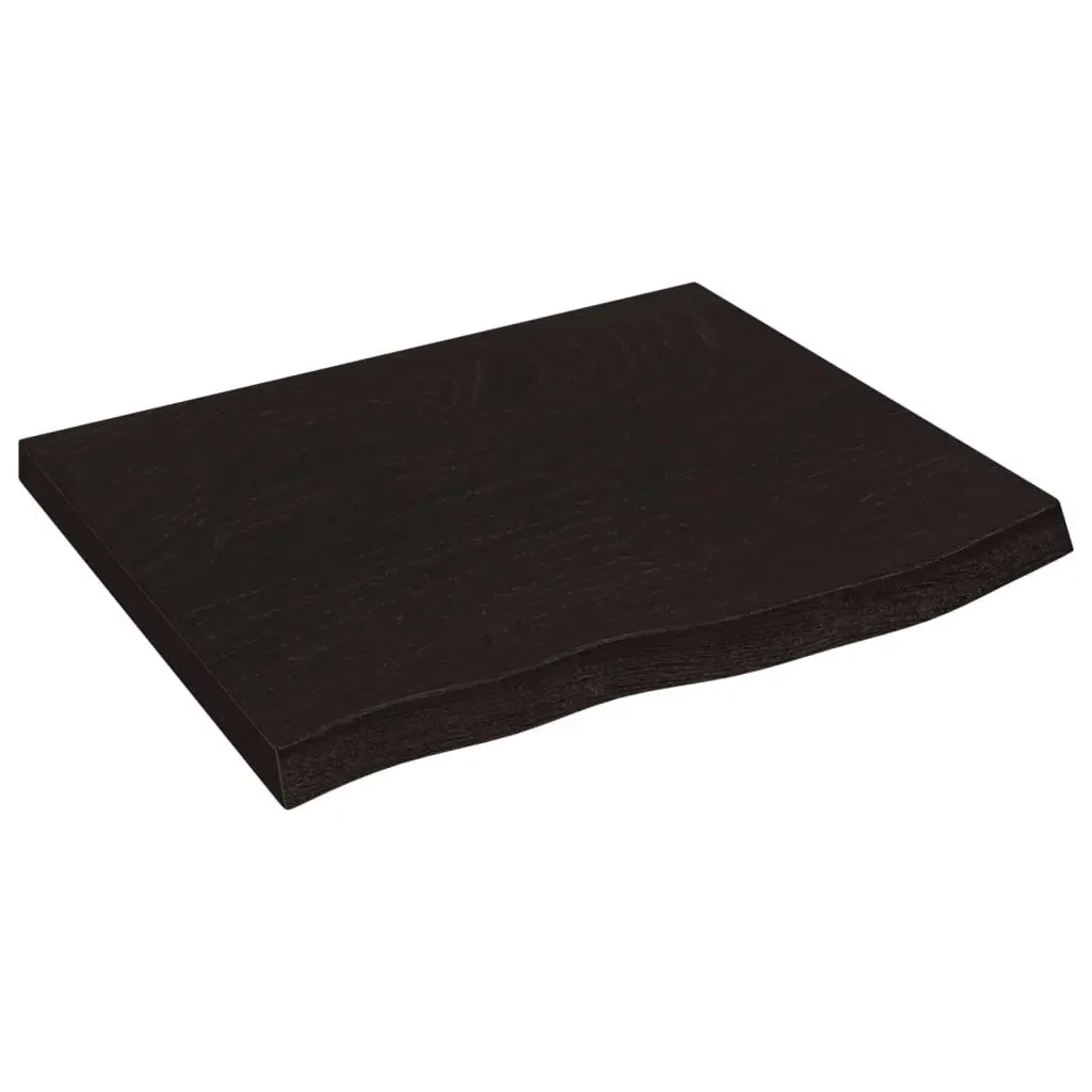 Bathroom Countertop Solid Oak Wood Dark Brown Treated Worktop Surface 60x60x4cm