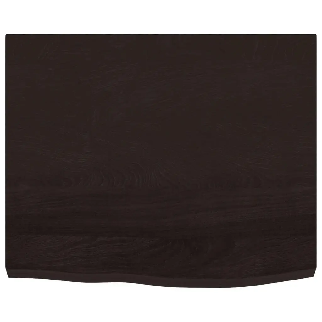 Bathroom Countertop Solid Oak Wood Dark Brown Treated Worktop Surface 60x60x4cm