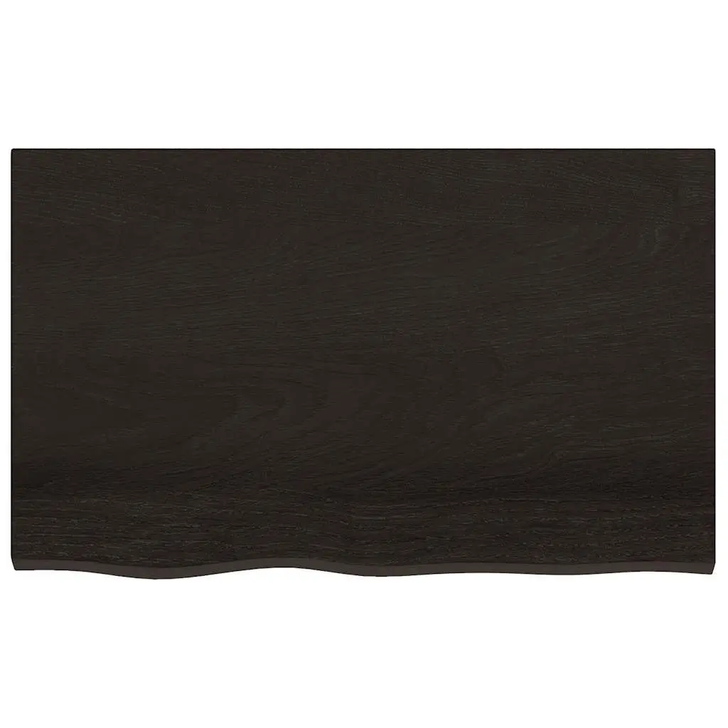 Dark Brown Solid Oak Wood Bathroom Countertop 80x50cm