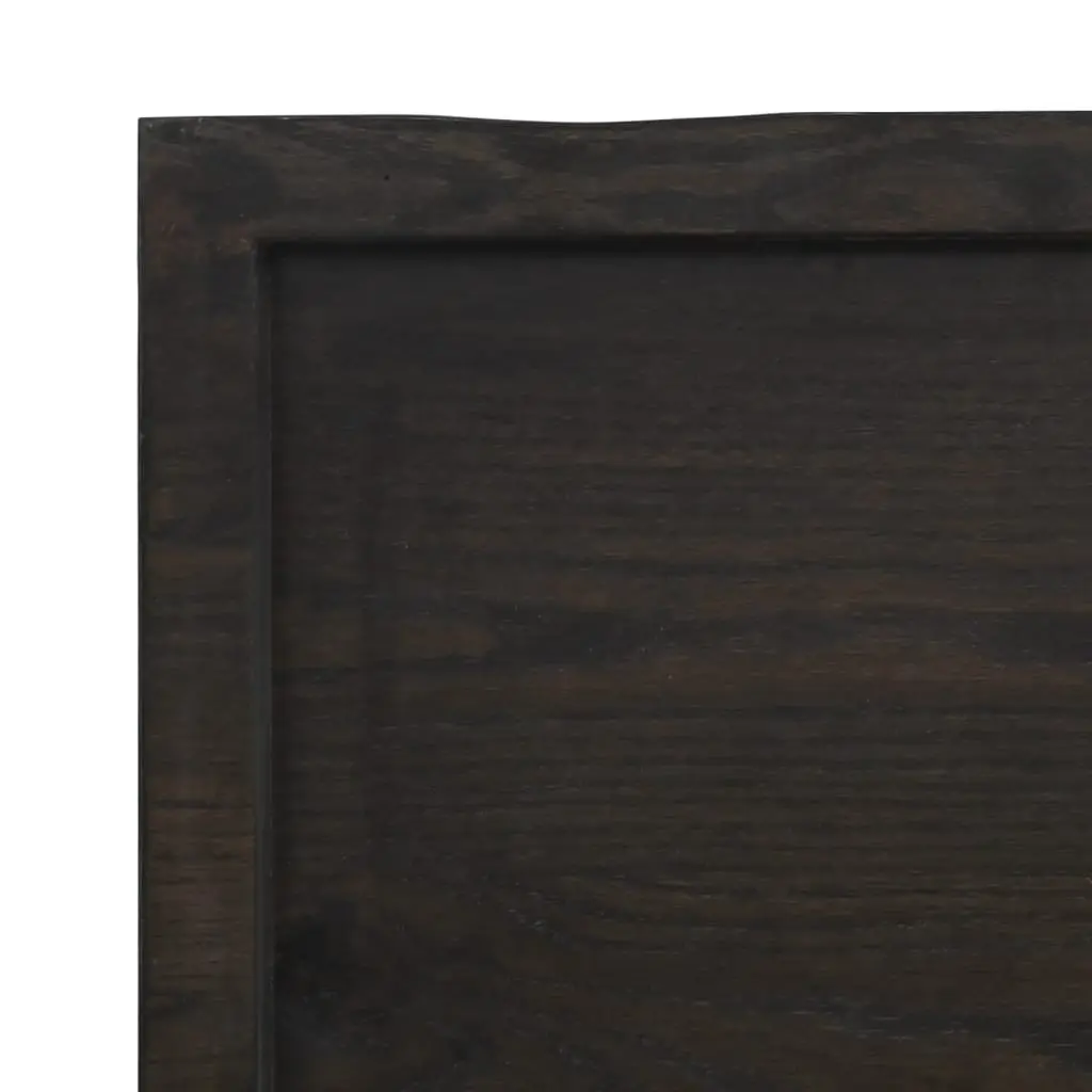 Bathroom Countertop Solid Oak Wood Dark Brown Treated Vanity Top 80x50cm