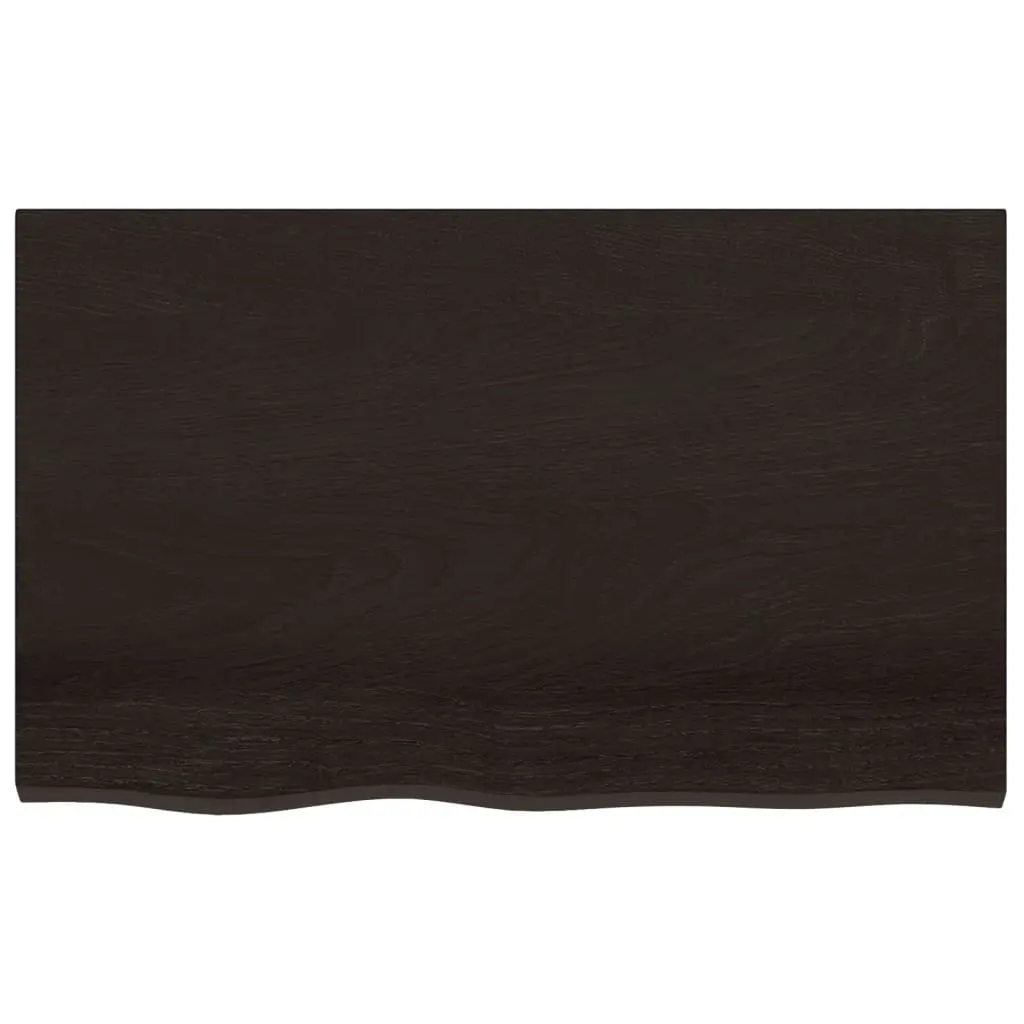 Solid Oak Wood Dark Brown Vanity Top 80x60cm
