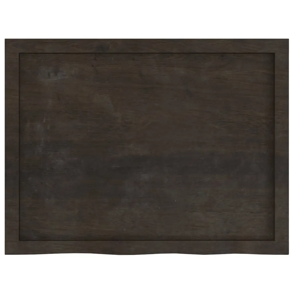 Solid Oak Wood Dark Brown Bathroom Countertop 80x60cm