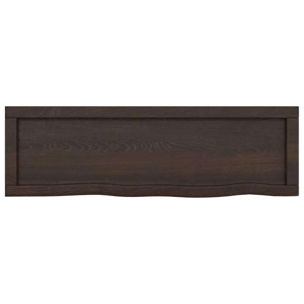 Dark Brown Solid Oak Wood Bathroom Countertop 100x30cm