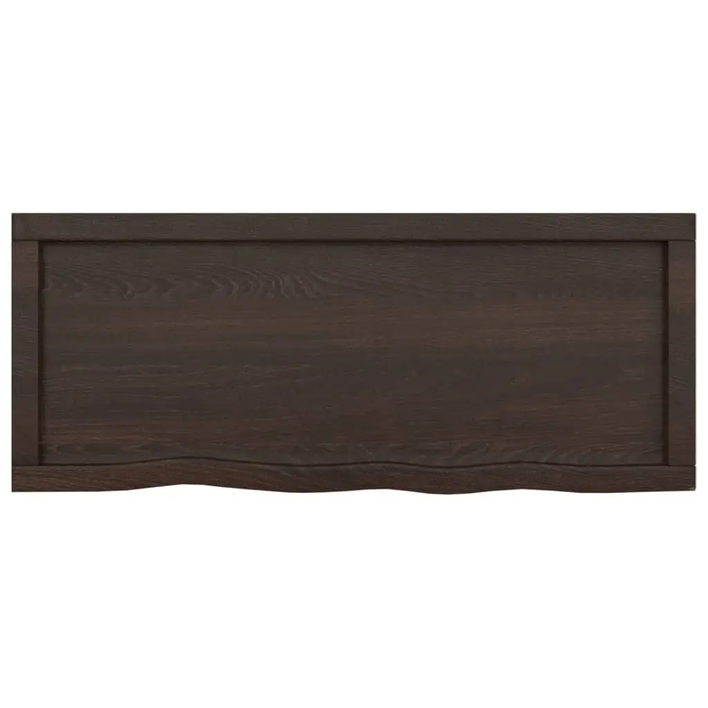 Solid Oak Bathroom Countertop Dark Brown 100x40x4cm