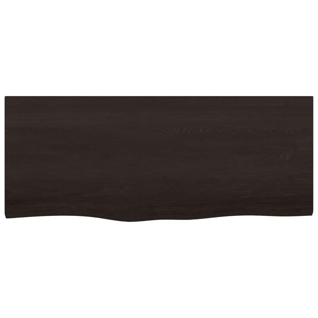 Solid Oak Bathroom Countertop Dark Brown 100x40x4cm