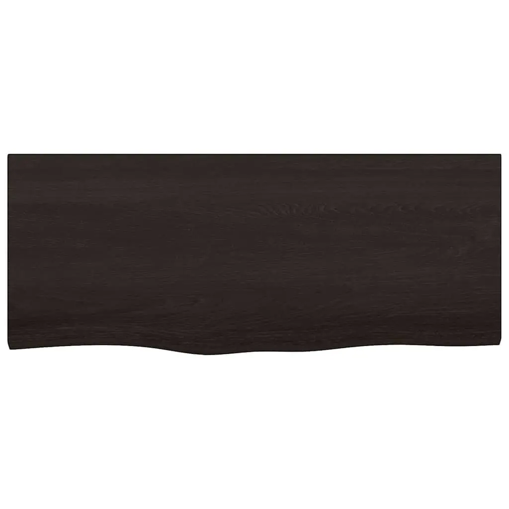 Solid Oak Bathroom Countertop with Dark Brown Finish