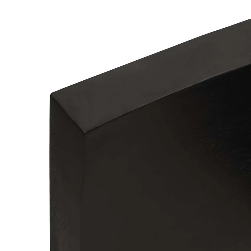 Solid Oak Bathroom Countertop with Dark Brown Finish