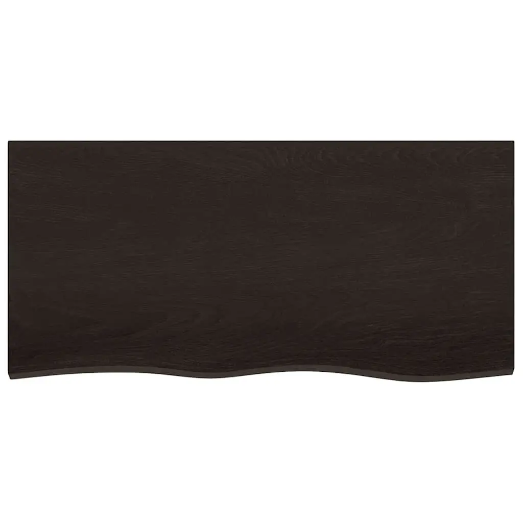 Bathroom Countertop Worktop Solid Oak Wood Dark Brown Treated Live Edge Vanity