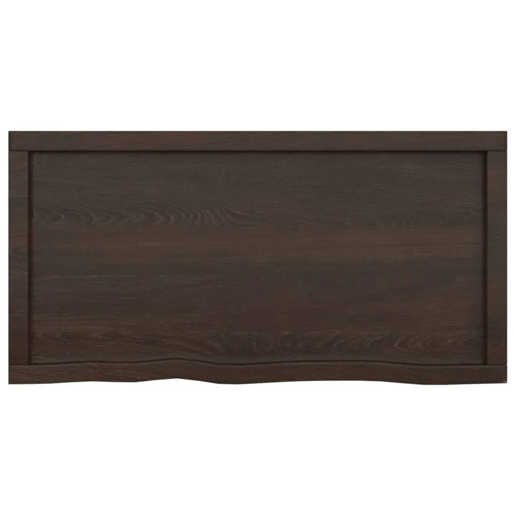 Solid Oak Bathroom Countertop in Dark Brown Finish