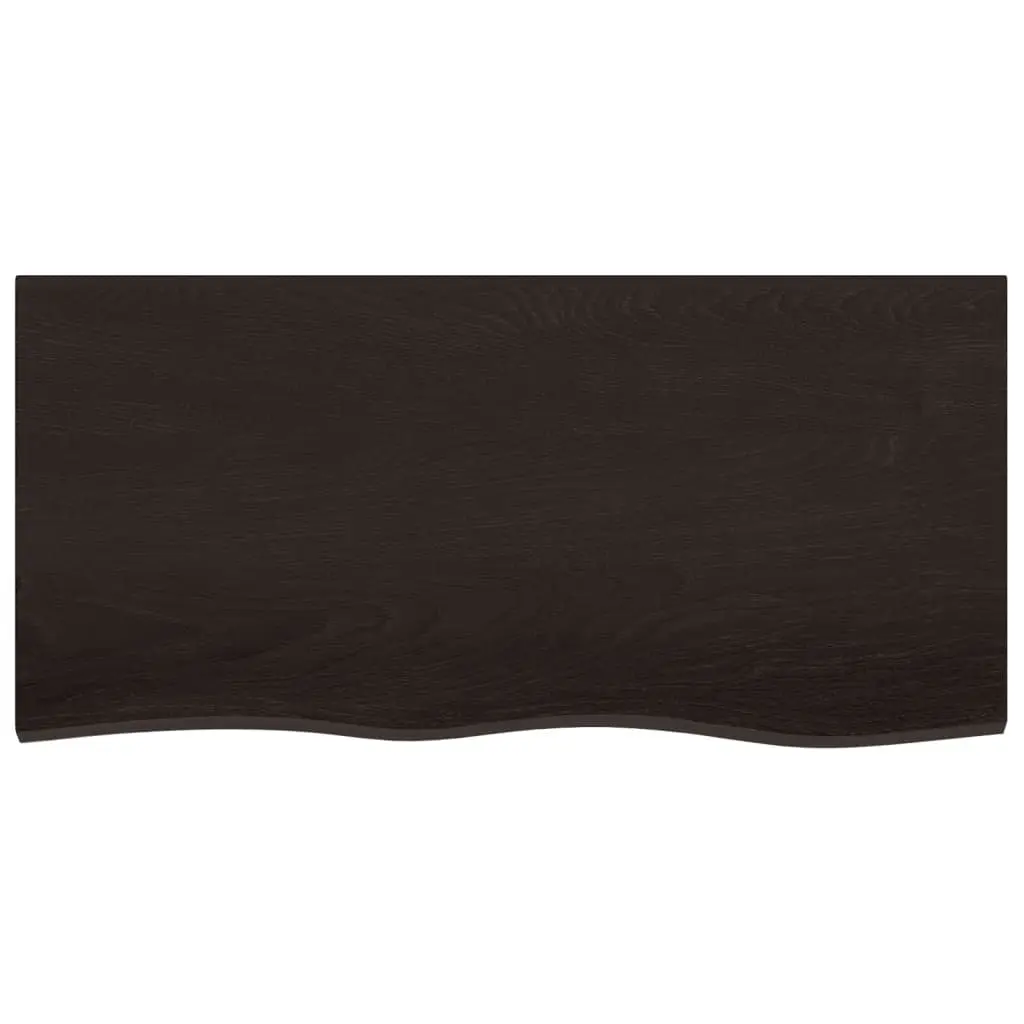 Solid Oak Bathroom Countertop in Dark Brown Finish