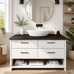 Bathroom Countertop Dark Brown Solid Wood 100x50x6 cm Treated Vanity Top