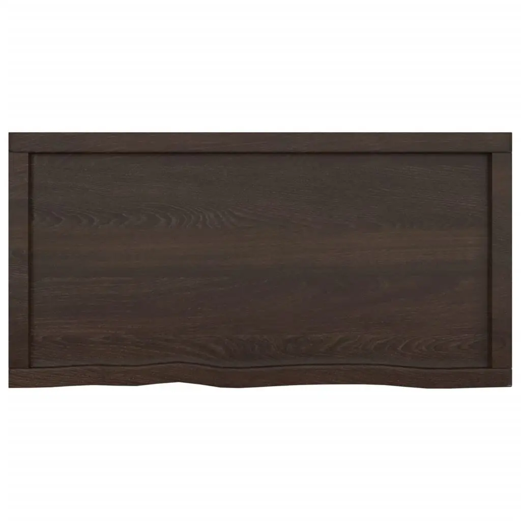 Bathroom Countertop Solid Oak Wood 100x50x6 cm Dark Brown Treated