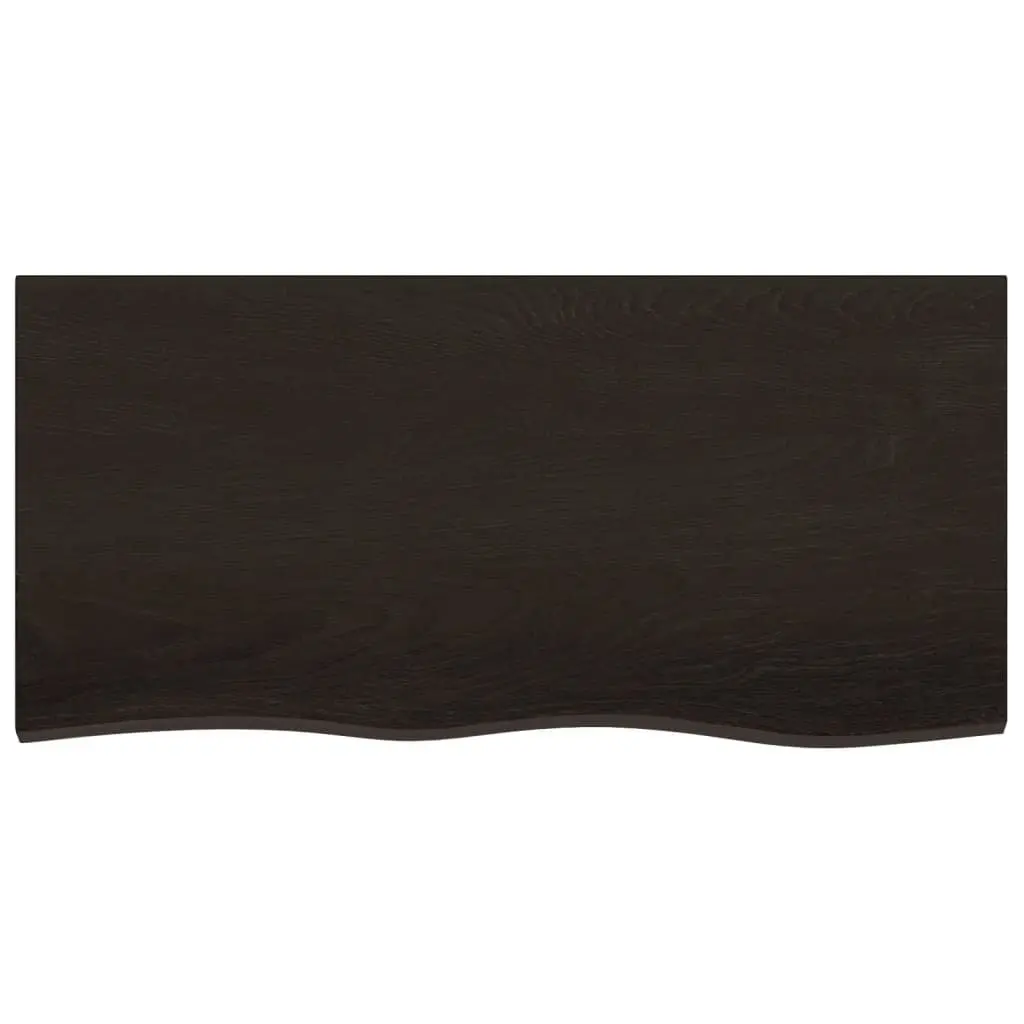 Bathroom Countertop Solid Oak Wood 100x50x6 cm Dark Brown Treated