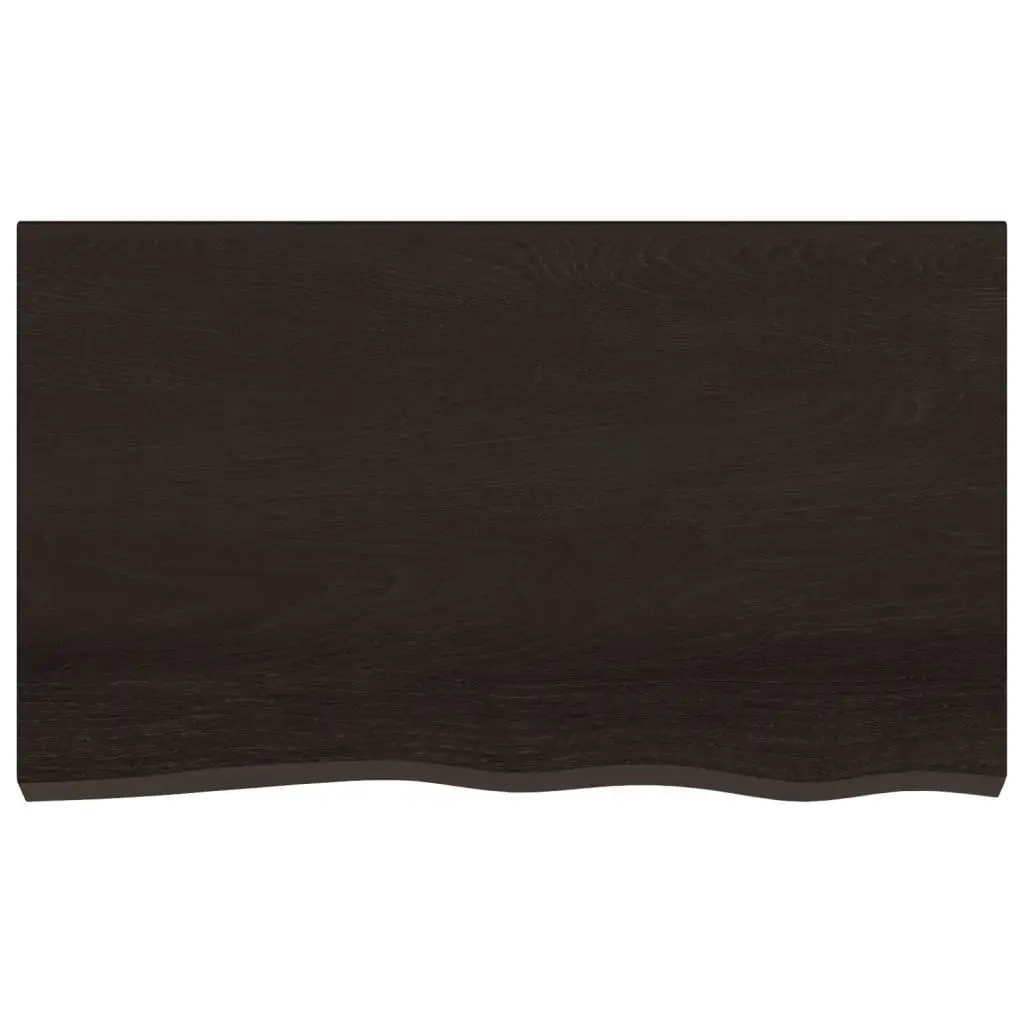 Bathroom Countertop Solid Oak Wood 100x60cm Dark Brown