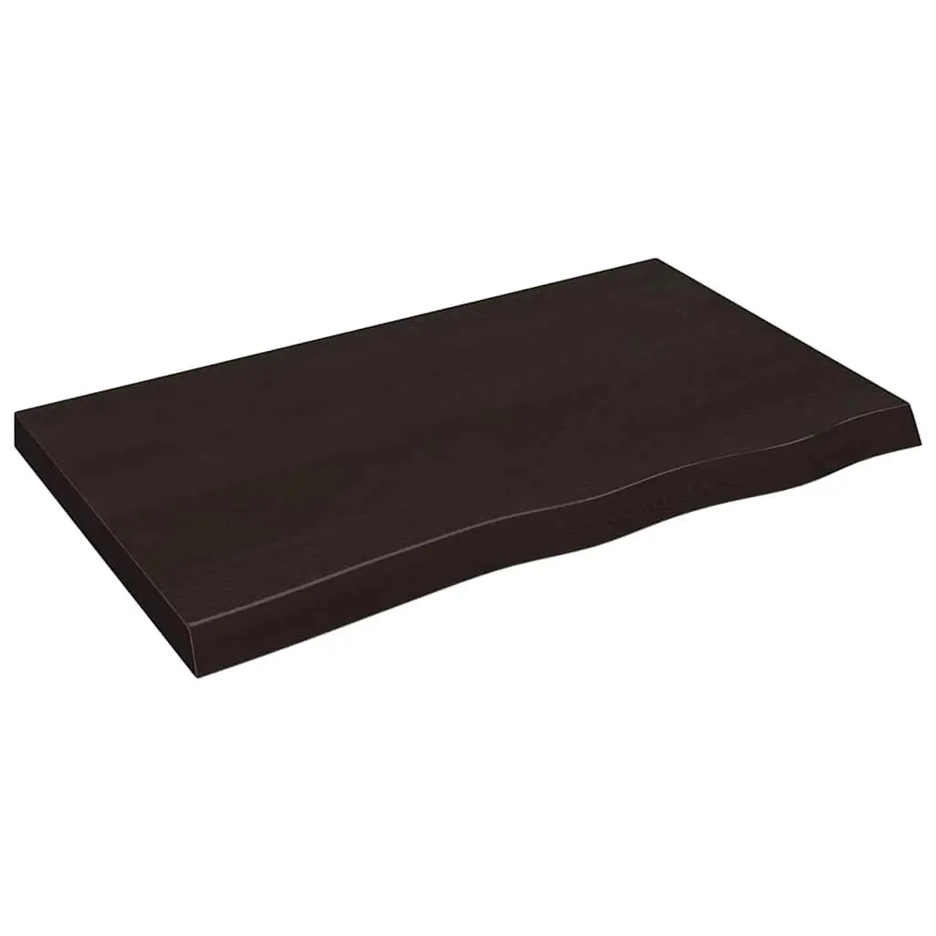 Bathroom Countertop Dark Brown Treated Solid Oak Wood Vanity Top Worktop