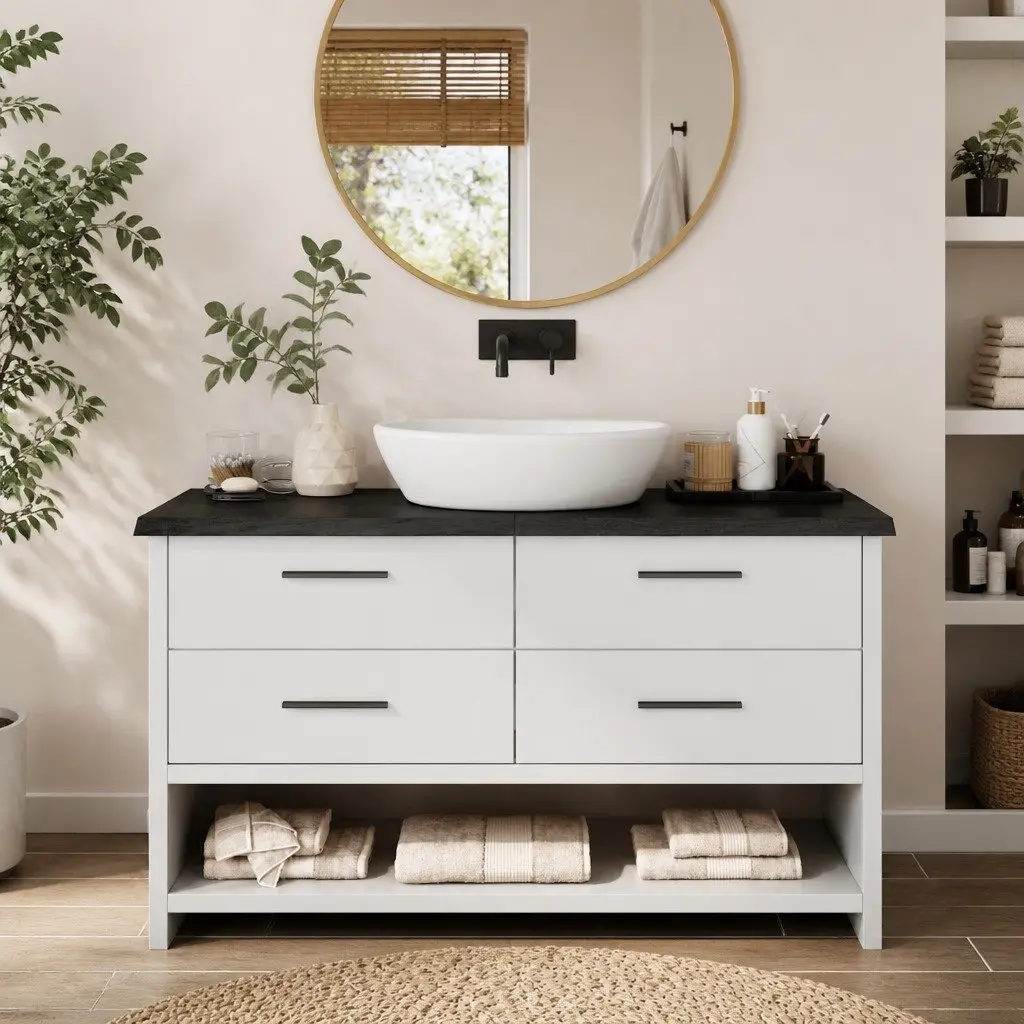Bathroom Countertop Solid Oak Wood 120x40x4 cm Dark Brown