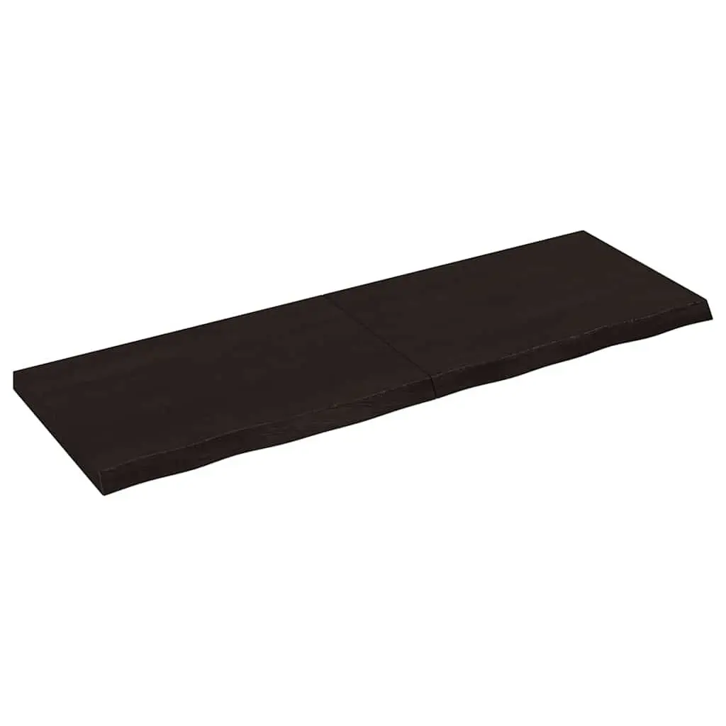 Bathroom Countertop Solid Oak Wood 120x40x4 cm Dark Brown