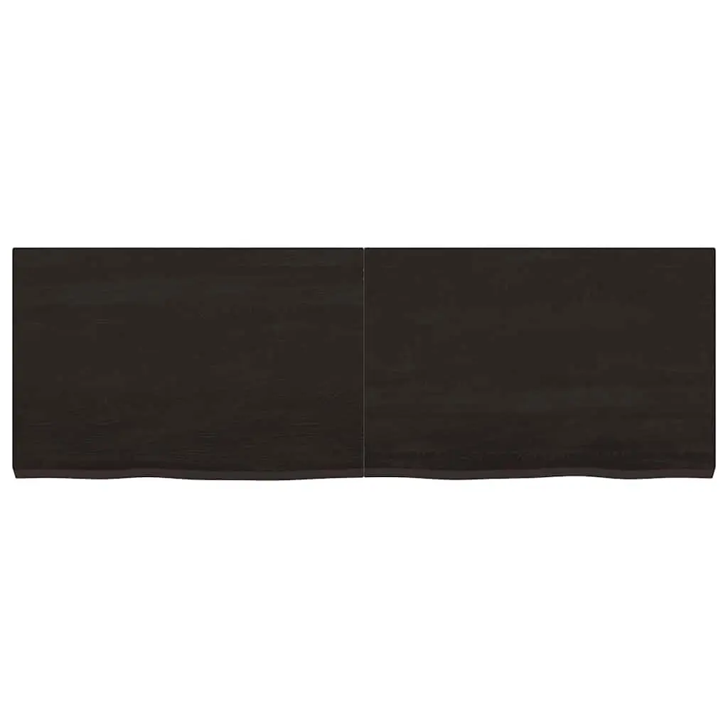 Bathroom Countertop Solid Oak Wood 120x40x4 cm Dark Brown