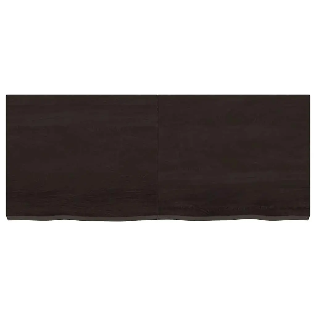 Dark Brown Solid Oak Wood Vanity Top 120x50x6cm