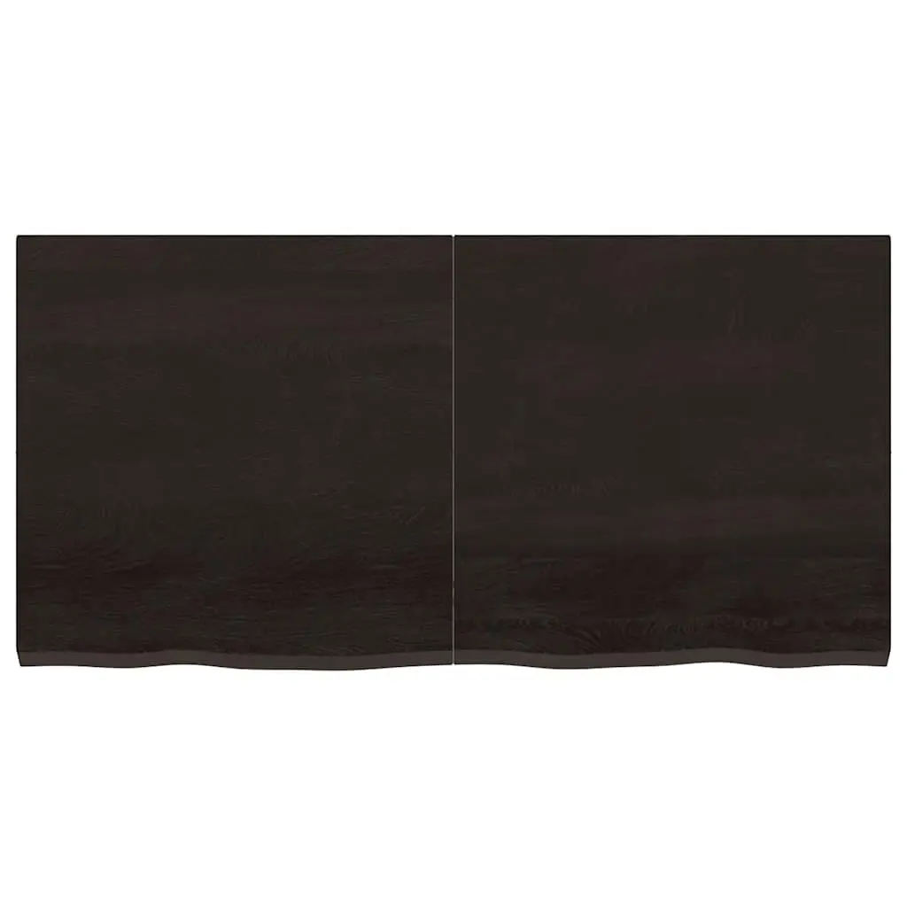 Solid Wood Bathroom Countertop Dark Brown Treated Oak Worktop Kitchen Vanity Top