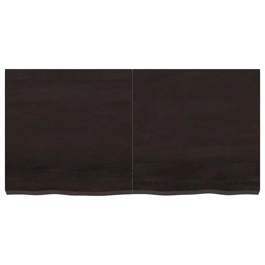 Dark Brown Solid Wood Bathroom Countertop 120x60x6 cm
