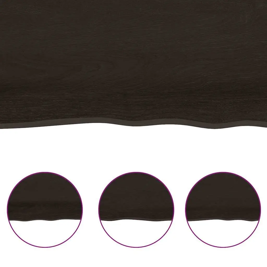 Dark Brown Solid Wood Bathroom Countertop 120x60x6 cm