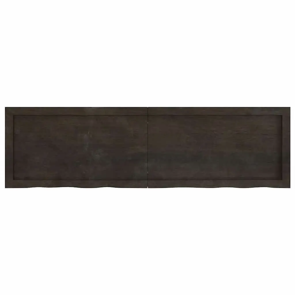 Solid Wood Bathroom Countertop 140x40cm Dark Brown