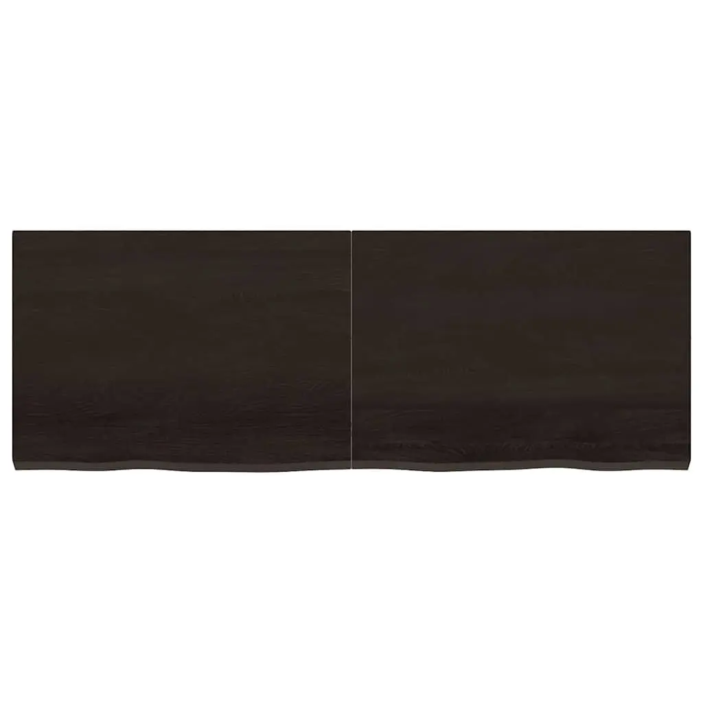 Solid Wood Dark Brown Bathroom Vanity Top 140x50cm