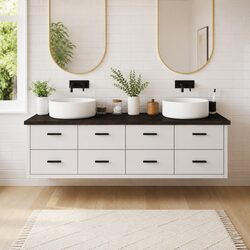 Bathroom Countertop Worktop Dark Brown Solid Wood 180x50x4cm Vanity Top Desk