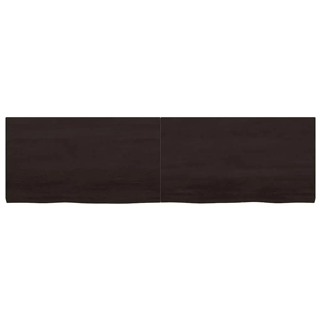 Dark Brown Solid Wood Bathroom Countertop 180x50x4cm