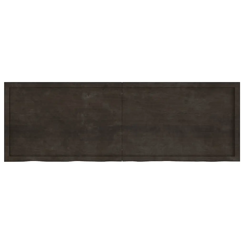 Solid Oak Bathroom Countertop with Dark Brown Finish 180x60x4cm