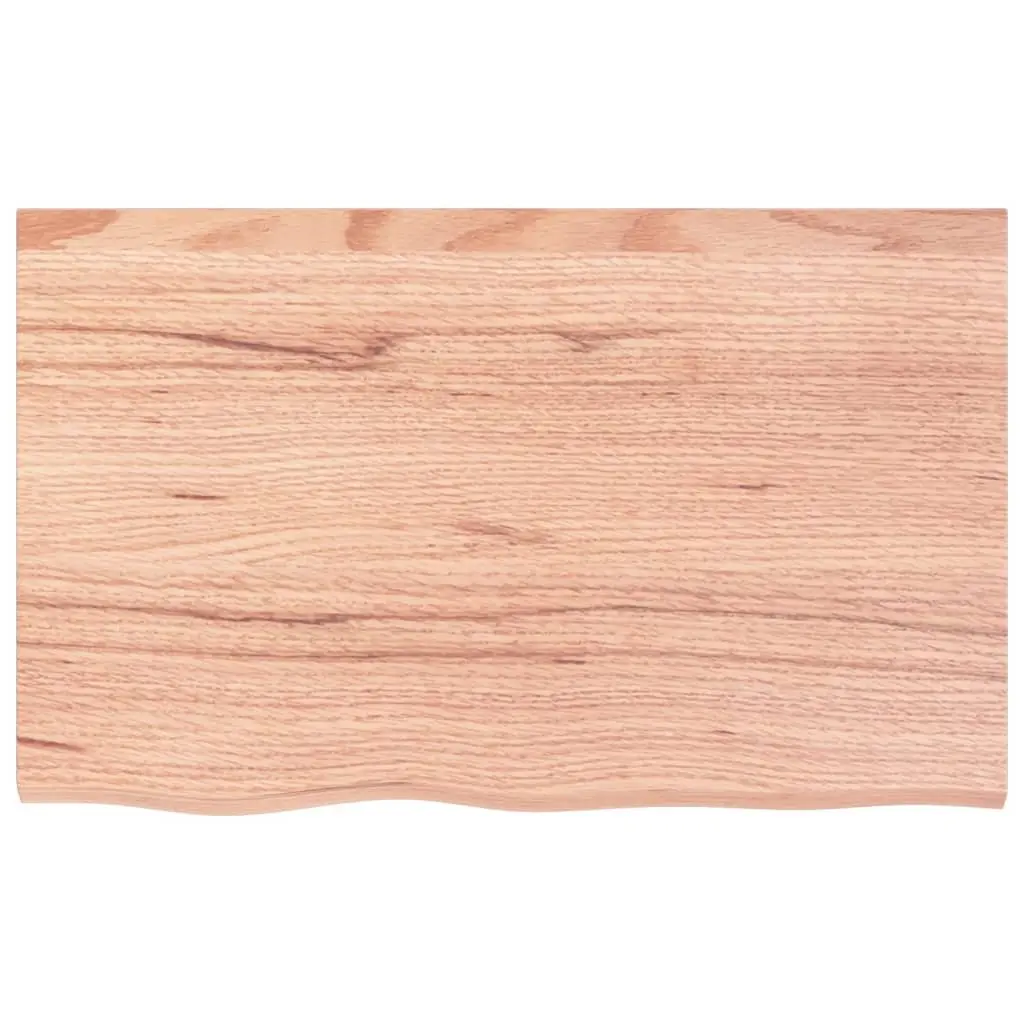 Table Top Brown Solid Oak Wood Treated Surface Live Edge Replacement 80x50x6cm