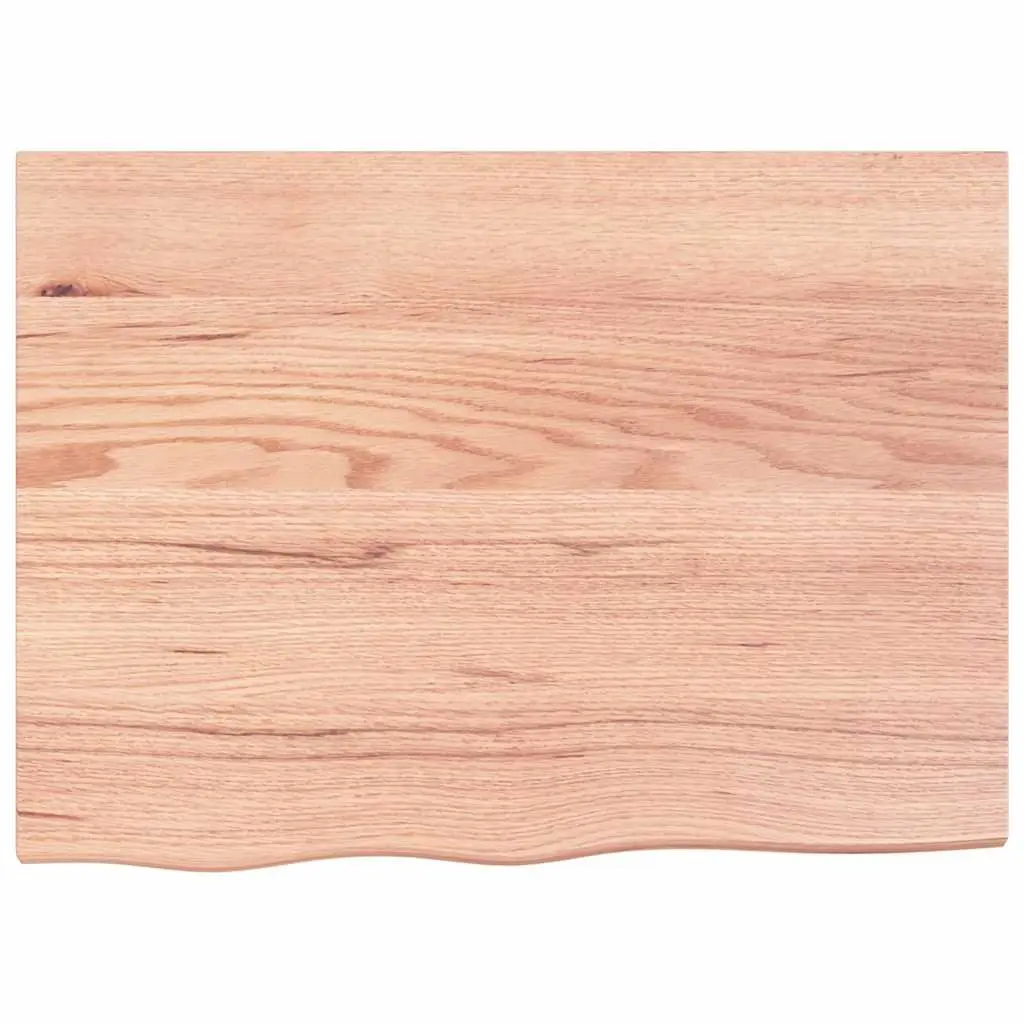 Light Brown Solid Oak Wood Tabletop 80x60x2 cm