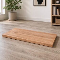 High-Quality Solid Oak Table Top 80x60cm Brown Finish