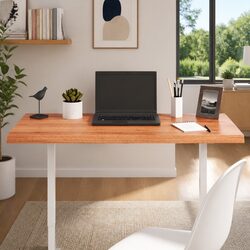 Wooden Table Top Light Brown 100x60x4 cm Solid Oak Treated Live Edge Replacement