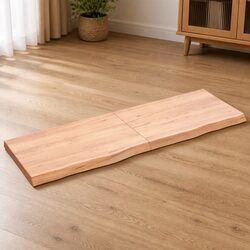 Brown Solid Oak Wood Table Top with Live Edge 120x40x4cm